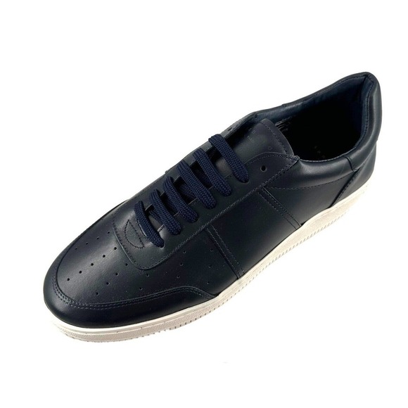 SANDRO MAGIC BLACK PERFORATED TOE SIX EYELET LOW TOP SNEAKERS IN DARK NAVY SZ9US main image 12